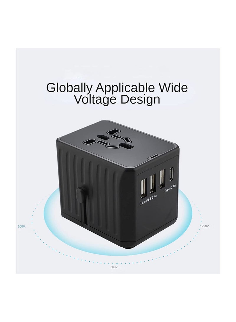 Multi-Function Power Adapter for Travel, International Power Conversion Connector, 3Type-A & 1Type-C,4USB Interface, Universal Standard in Uk, Usa, Australia - Image 3
