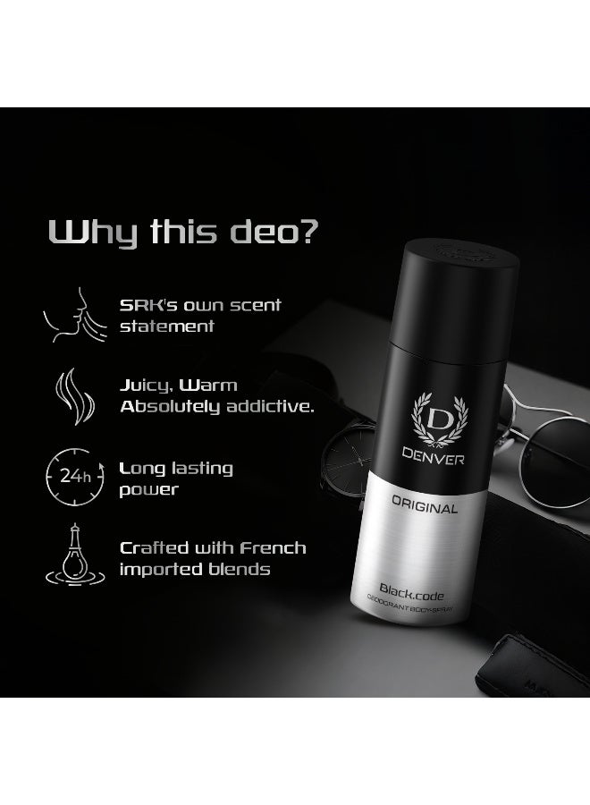 DENVER مزيل العرق الأصلي كود بلاك من دينفر للرجال - 150 مل | عطر طويل الأمد منعش وذكوري | بخاخ جسم متميز للاستخدام اليومي - Image 5