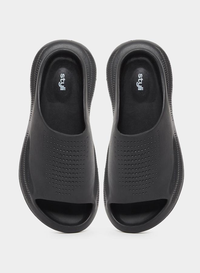 Styli Styli Perforated Open Toe Slip-On Slides  - Image 5