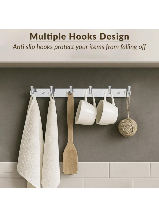 Plantex Wall Hooks for Hanging Cloth/Stainless Steel Towel Hangers/Bathroom Robe Hooks/Door Hangers/Wall Hook Rack/Hook Rail for Hanging Keys - 6 Hooks (Pack of 1, Chrome) - Image 4
