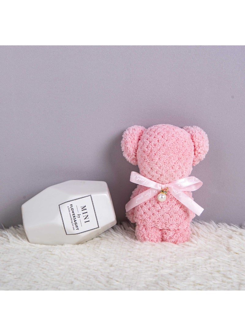 30x30cm Bear Towel Pineapple Grid Wedding Gift 30*30 pink