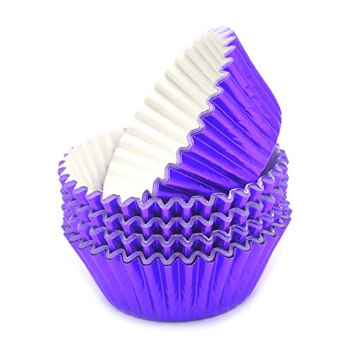 Mombake Standard Purple Foil Cupcake Liners Muffin Baking Cups for Party and More, 100-Count - Image 3