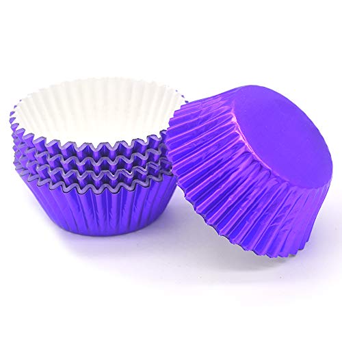 Mombake Standard Purple Foil Cupcake Liners Muffin Baking Cups for Party and More, 100-Count - Image 4