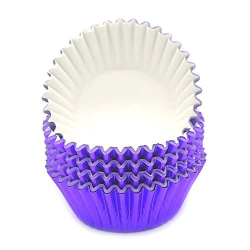 Mombake Standard Purple Foil Cupcake Liners Muffin Baking Cups for Party and More, 100-Count - Image 2