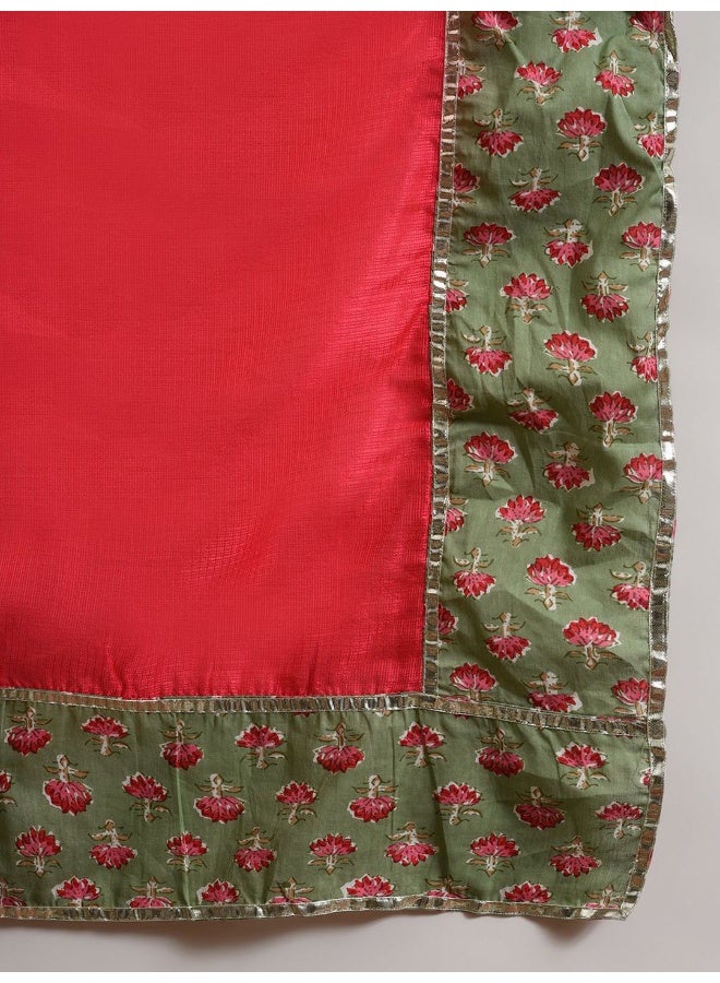 أيه كيه إس ليجنجا تشولي مطرزة باللونين الأخضر والوردي - Image 5