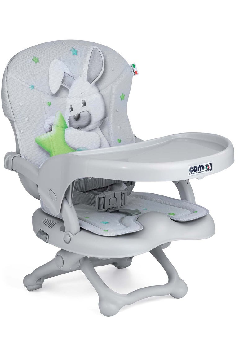 cam Smarty Booster Baby Feeding Chair, Snack Seat, Smart Pop Portable Booster Seat With Tray Eating Dinning Lightweight, Compact Fold, Travel Camping - Image 1