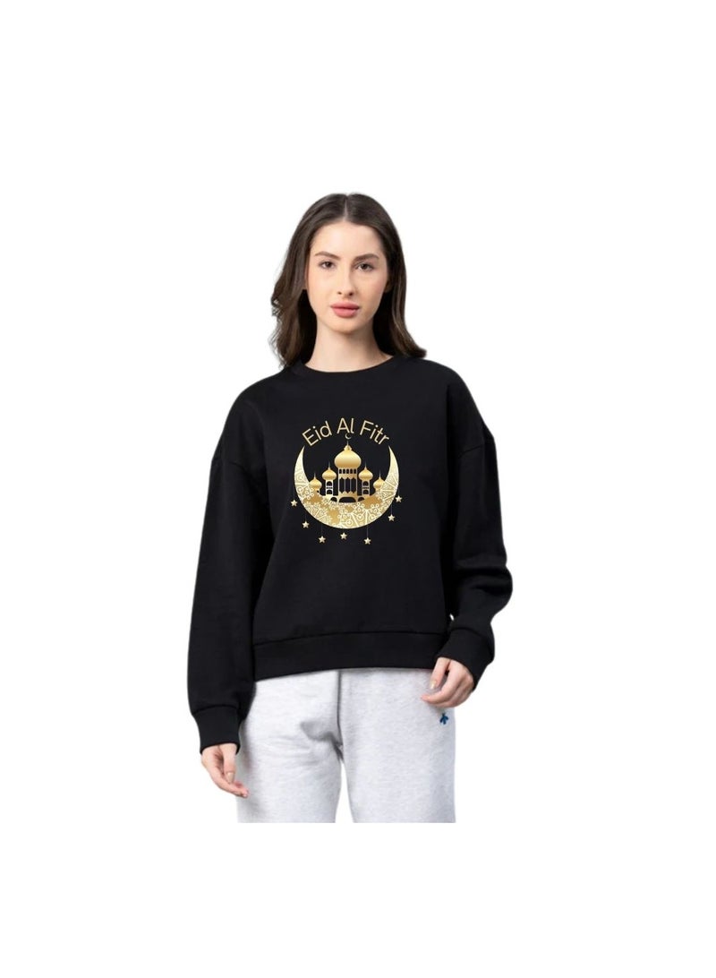 برينت شوب فور مي سويت شيرت نسائي للعيد – نسيج قطن 100% | سويت شيرت للنساء | لباس غير رسمي | سويت شيرت بأكمام طويلة ورقبة دائرية | سويت شيرت احتفالي للعيد - Image 1