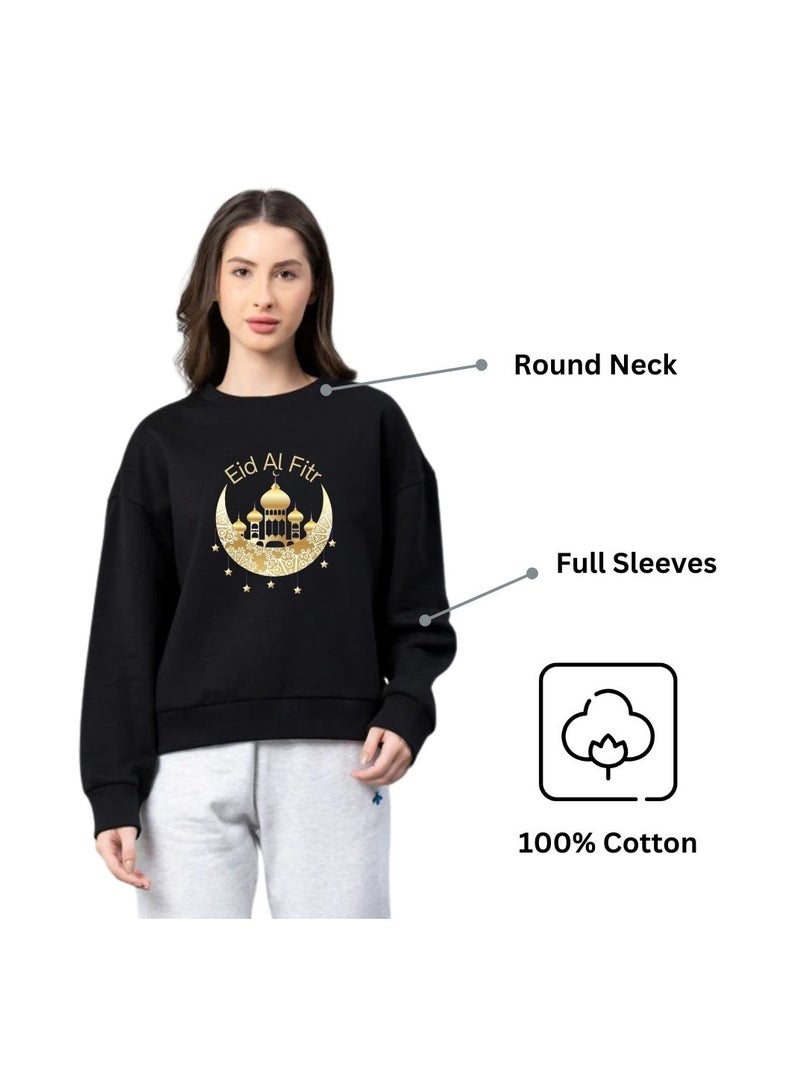 برينت شوب فور مي سويت شيرت نسائي للعيد – نسيج قطن 100% | سويت شيرت للنساء | لباس غير رسمي | سويت شيرت بأكمام طويلة ورقبة دائرية | سويت شيرت احتفالي للعيد - Image 5