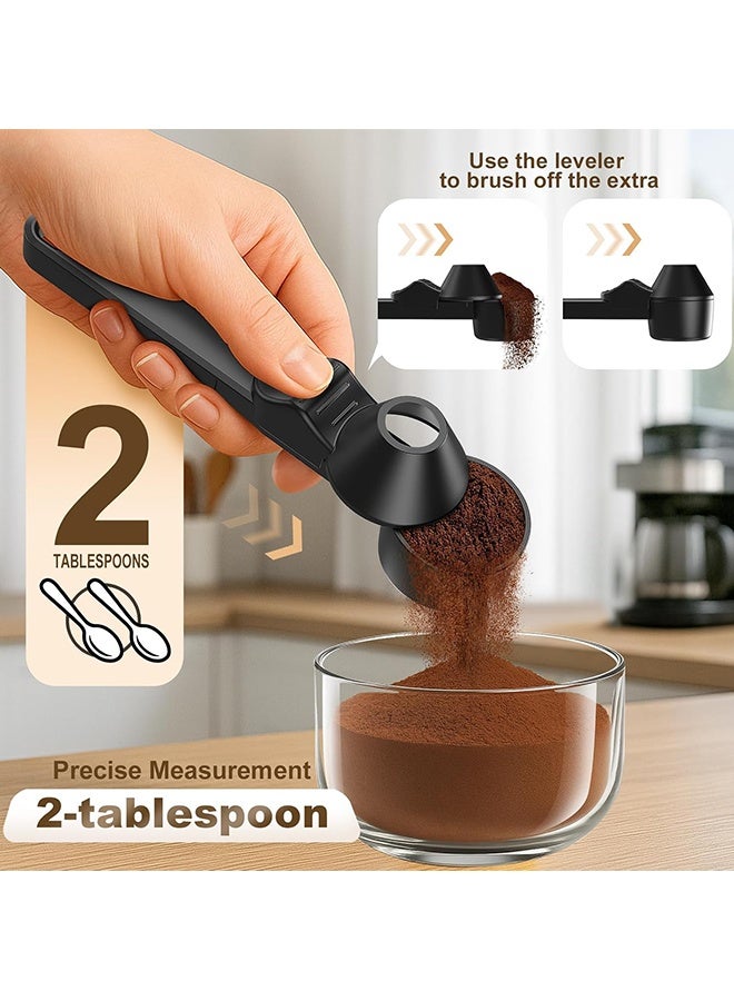 دبليو أف أف أو مغرفة القهوة وقمع لإعادة تعبئة كبسولات القهوة القابلة لإعادة الاستخدام K، ملعقة قياس القهوة بسعة ملعقتين كبيرتين، مغرفة مع قمع للقهوة المطحونة، مسحوق البروتين، الشاي (أسود، عبوة واحدة) - Image 3