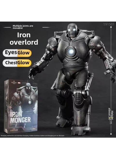 Zhongdong Iron Man Hand-made MK85 Marvel 3 Avengers 2 Mark 50 Luminous Action Figure Model Toy-Color:Iron Overlord Luminous Version 1915-01