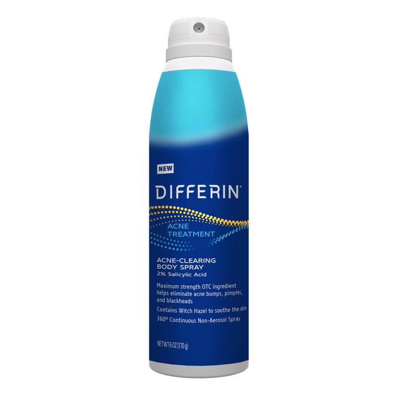 Differin Acne Body Spray, Acne Treatment with Salicylic Acid by the makers of Differin Gel, 360 Formula for Back Acne, Chest and Shoulders, 6 oz - Image 1