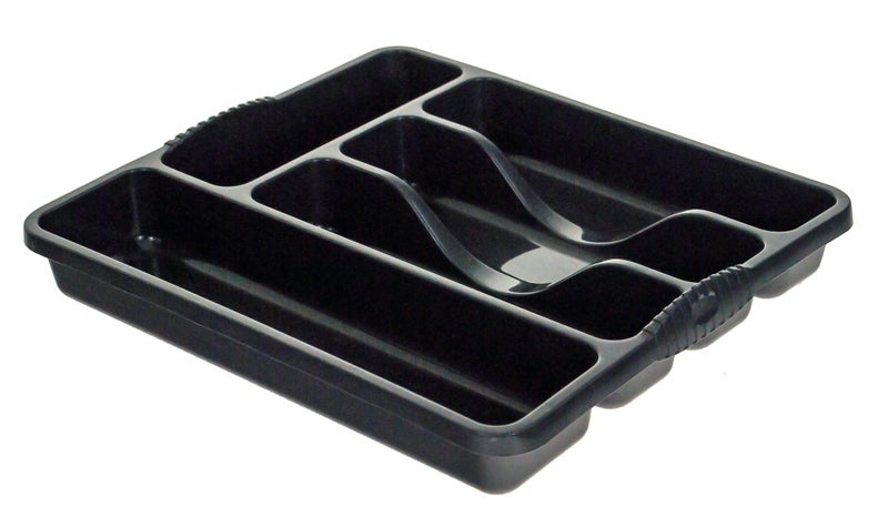 Wham Plastic Kitchen Cutlery Tray Organiser Rack Holder Drawer Insert Tidy Storage  Midnight