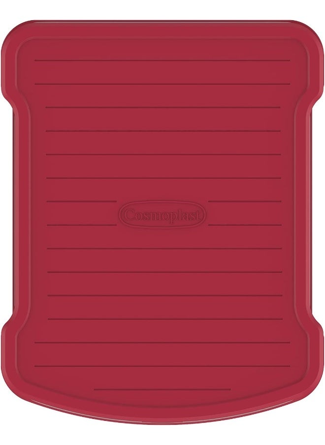 Cosmoplast 3 Tier Multipurpose Storage Cabinet With Wheels  (Dark Red) & Translucent Drawers  - Image 3