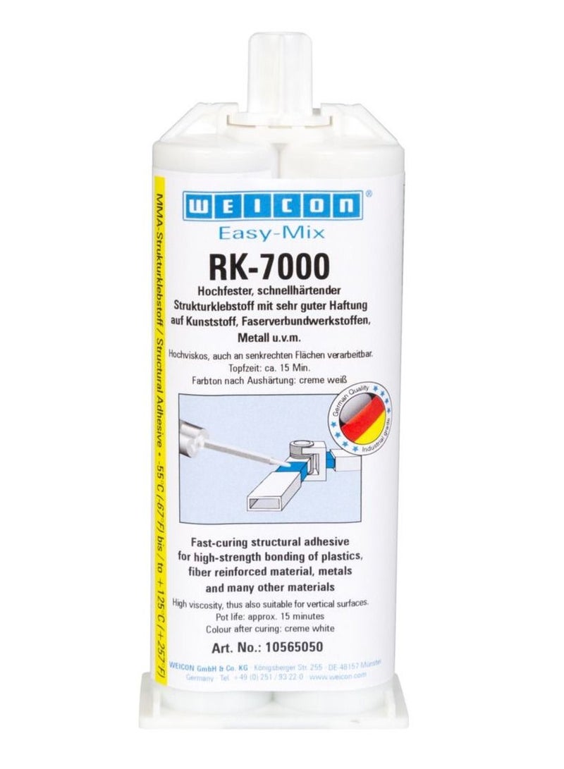 Weicon Easy-Mix RK-7000 | 50 gram | Structural Acrylic Adhesive | For plastics, metal, ceramics - Image 1