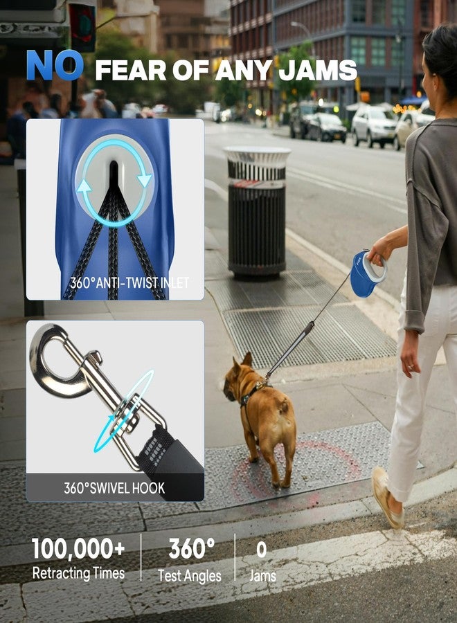 Fida 30ft Upgraded Retractable Dog Leash, Heavy Duty Pet Walking Leash for Medium/Large Breed up to 110 lbs, 360° Tangle-Free Long Retract Dog Lead, Soft Grip, One-Hand Brake, Blue - Image 4