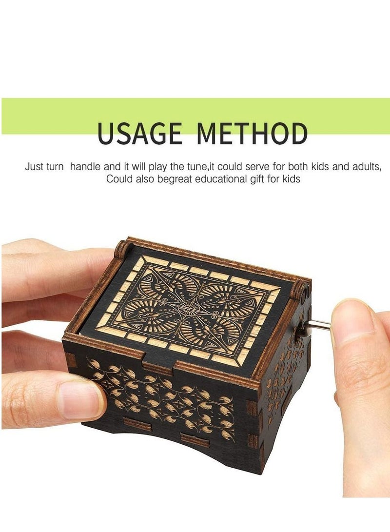 KASTWAVE صندوق موسيقى أنت شمس حياتي هدية لابنتي من الأم خشبي عتيق منقوش اقتباسات ملهمة يدوي عيد ميلاد - Image 4