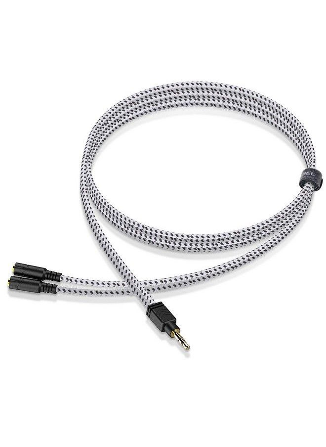 DUKABEL - Long Headphone Speaker Splitter Aux Splitter Cable For Headset Knitted 3.5Mm Splitter 2Way Audio Splitter Stereo Audio Y Cable Produces Equal Audio Output For Headphones Earphones Speakers - Image 1