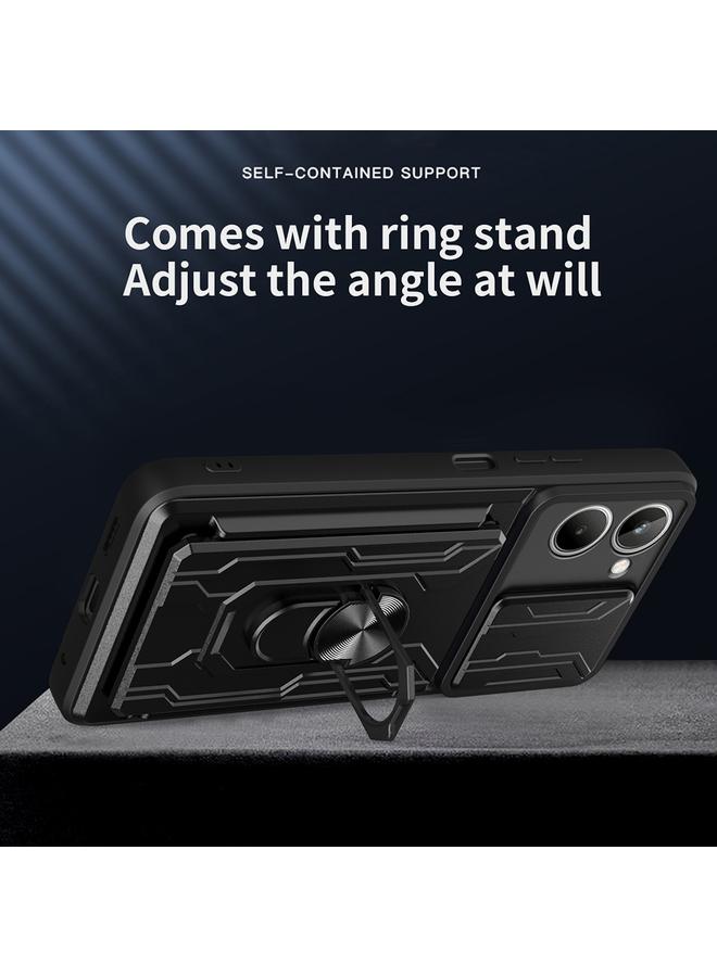 اس-توب جراب لهاتف Realme 10 4G، جراب من مادة TPU+PC مع فتحة بطاقة، مع حماية من الانزلاق - Image 5