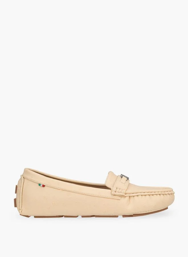 Renzo Ruganni BEIGE Women Metallic Accent Loafers for Women | Best Price UAE