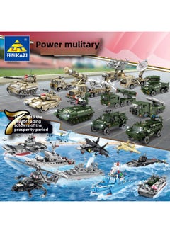Generic National Power Eagle Series Land, Sea And Air Military Tanks Armored Vehicles Assembled Building Blocks Educational Toys 84070-Color:84165 Aircraft Carrier [325 Particles]]  - Image 2