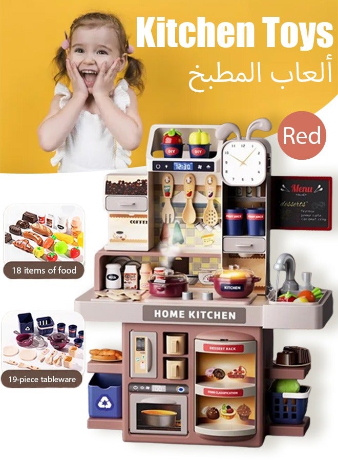 Kitchen Toy for kids, Mini Kitchen Set For Kids,Role Playing Game Pretend Food and Cooking Playset, Kids Toy Kitchen Set with Play Sink, Spray, Realistic Light  Sound, for 3 4 5 6Years Old Girls Boys. - Image 1