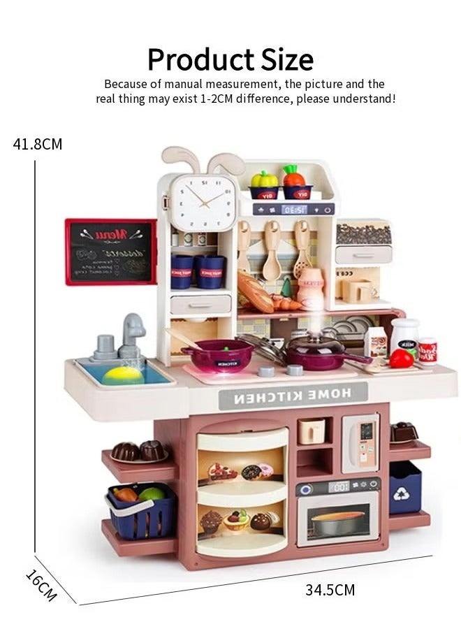 Kitchen Toy for kids, Mini Kitchen Set For Kids,Role Playing Game Pretend Food and Cooking Playset, Kids Toy Kitchen Set with Play Sink, Spray, Realistic Light  Sound, for 3 4 5 6Years Old Girls Boys. - Image 2