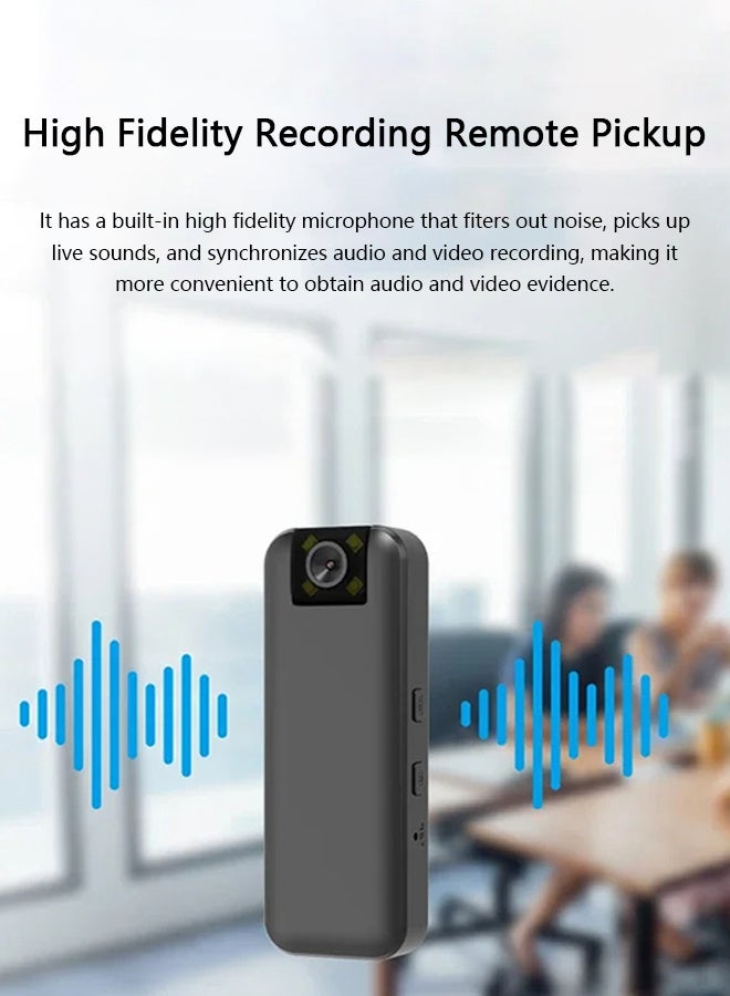WIFI Body Camera Wireless Mini Cam 1080P High Definition Video Recorder, With 180 Degree Rotating Lens, Worn Police Small Body Cam Night Vision Vlog Recorder(included 128G Card)  - Image 2