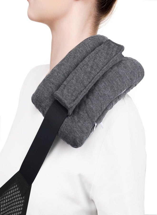 RoamReady Seat Belt Pillow for Mastectomy Post-Surgery, Heart Surgery Recovery Support Cushion Pad for Chest Chemo Port Pacemaker Bypass Hysterectomy Recovery Gifts for Women (Dark Gray) - Image 1