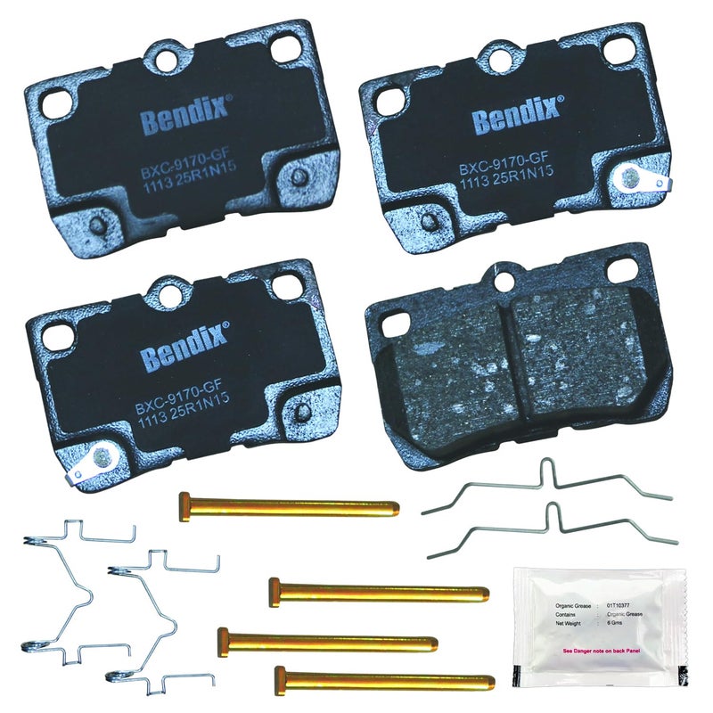 بطانات الفرامل الخلفية السيراميكية Bendix Priority1 CFC1113 المتوافقة مع Lexus GS300 2006 GS350 20112007 GS430 20072006 GS450h 20112007 GS460 20112008 IS250 20132006 IS350 20132006