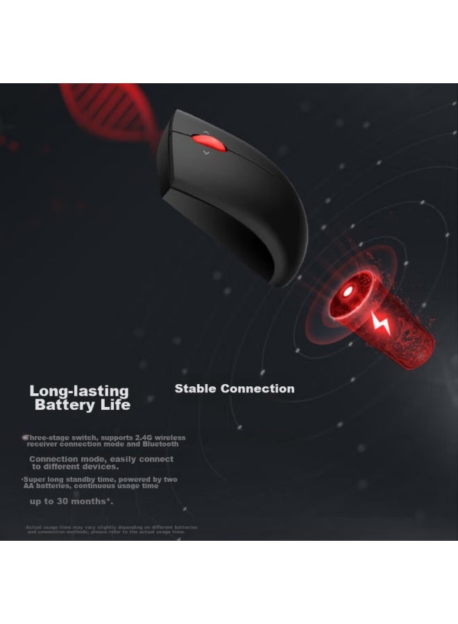 Thinkpad Lenovo Wireless Bluetooth Dual-mode Mouse, Classic Red Dot, Laptop, Desktop Office Mouse, Compatible With Thinkbook Laptops, Midnight Black - Image 4