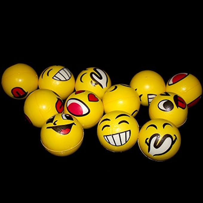 Fun Central 12 Pieces - 3 Inch Emoji Face Squeeze Stress Balls in Bulk for Adults & Kids - Image 2