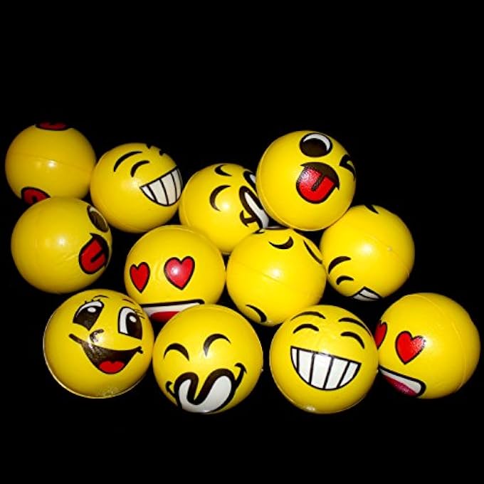 Fun Central 12 Pieces - 3 Inch Emoji Face Squeeze Stress Balls in Bulk for Adults & Kids - Image 3