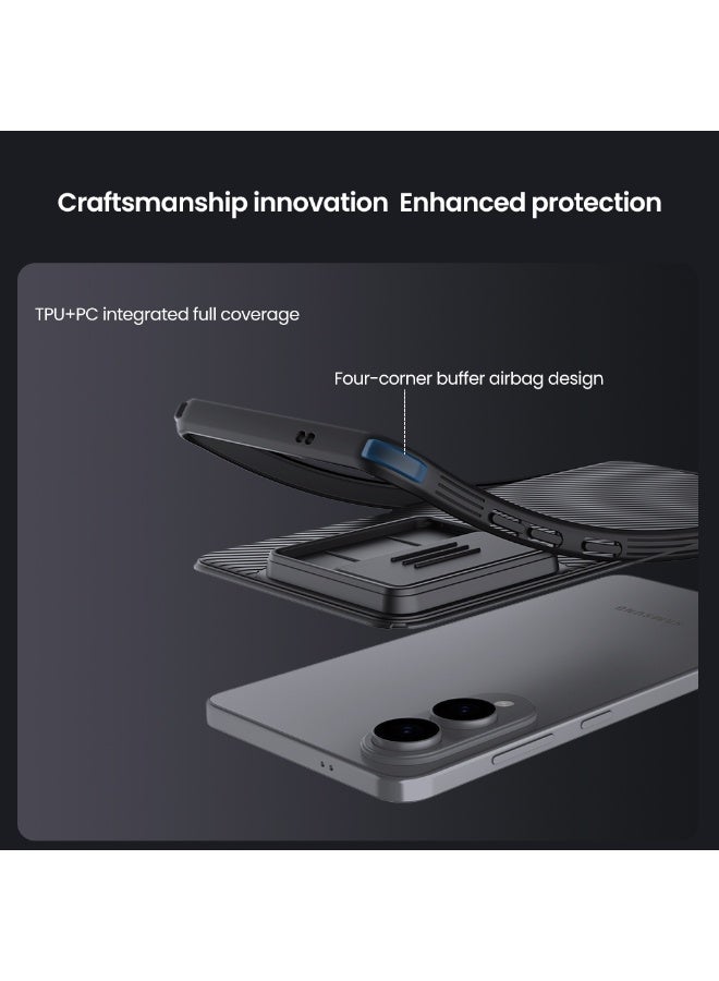 نيلكين جراب مغناطيسي لهاتف Samsung Galaxy S25 Edge، مع غطاء كاميرا منزلق، أسود - Image 5