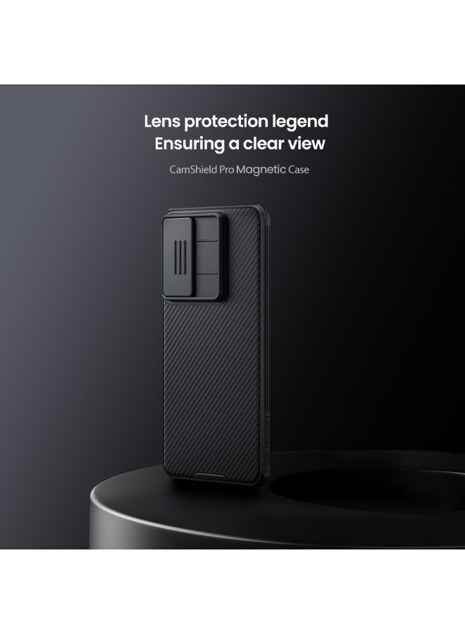 نيلكين جراب مغناطيسي لهاتف Samsung Galaxy S25 Edge، مع غطاء كاميرا منزلق، أسود - Image 2