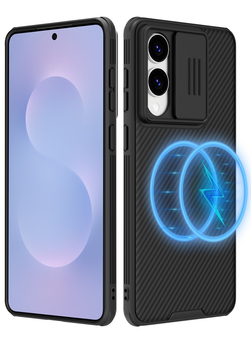 نيلكين جراب مغناطيسي لهاتف Samsung Galaxy S25 Edge، مع غطاء كاميرا منزلق، أسود - Image 1