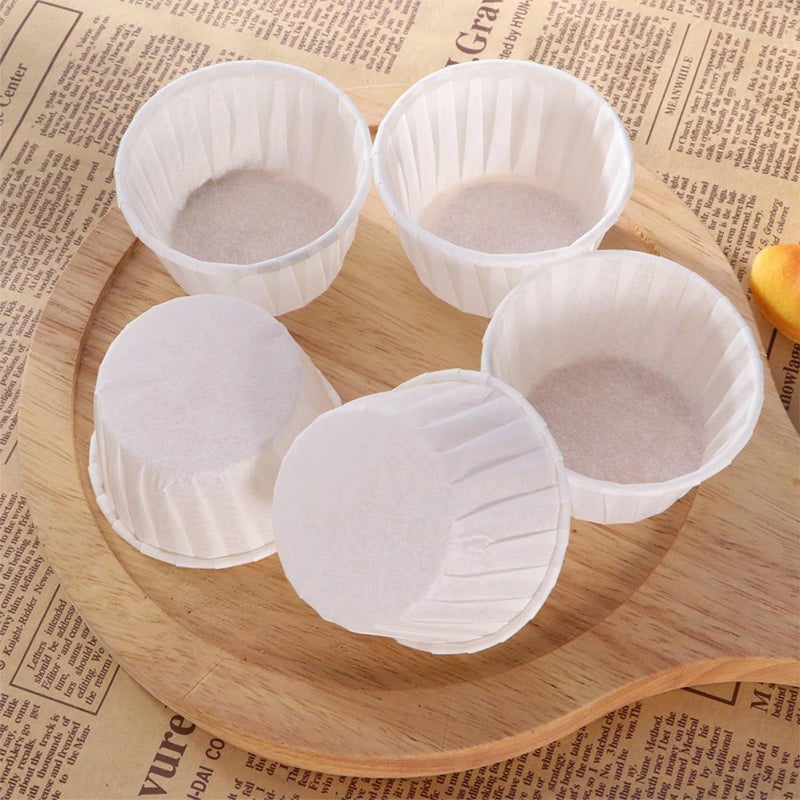 GALPADA 50pcs Large Heat Resistant White Muffin Baking Cups Liners - Image 4