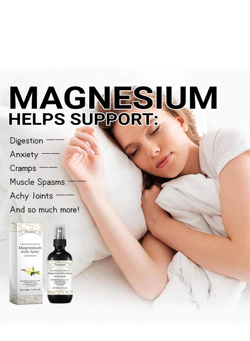 OceAura Organic Magnesium Oil Spray 100ml – 100% Natural Ultra Pure Magnesium Chloride, Perfect for Muscle Relaxation & Sports Recovery  - Image 2