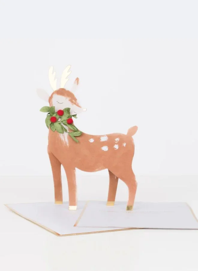 Meri Meri Festive Reindeer Stand Up Christmas Card