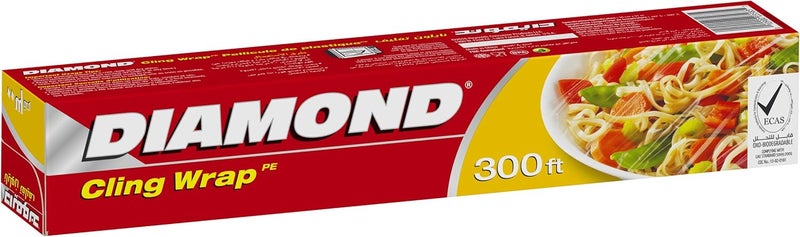 Diamond Cling Wrap 300 ft - BPA Free, Microwave Safe, Food Storage - Image 1