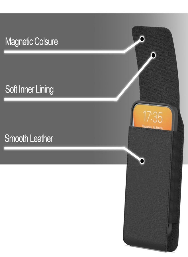 كفر أون جراب CoverON لهواتف Google Pixel 10 و9 Pro XL و9a / 8 Pro و7 Pro و6 Pro / Pixel 7 و6 و5A و4A و4 XL، جراب هاتف محمول بمشبك حزام وإغلاق مغناطيسي، جراب جلدي عمودي للحمل (يناسب Otterbox أو أي جراب آخر) - Image 3