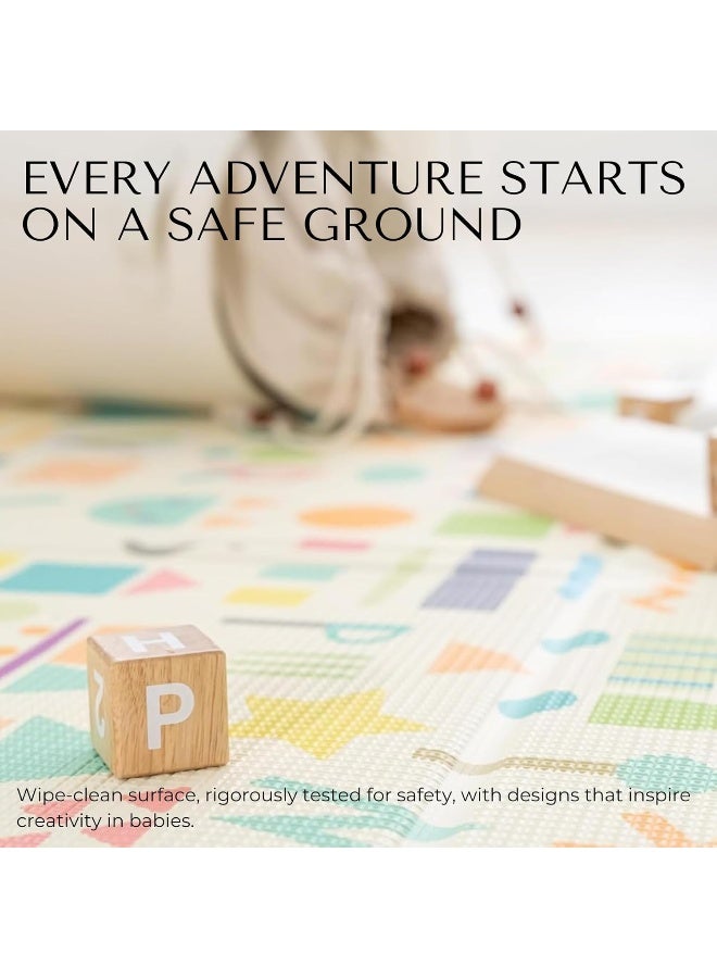 Baby Care Foldable Mat - Sea Petals(Gray), Large - Image 4