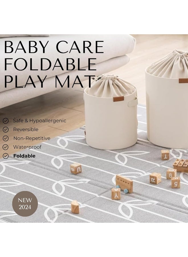 Baby Care Foldable Mat - Sea Petals(Gray), Large - Image 3