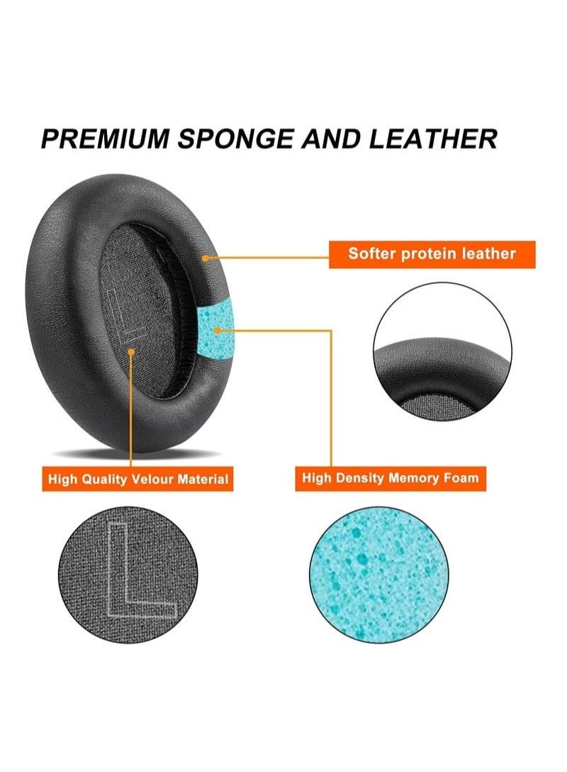 Replacement Earpads Cushions for Anker Soundcore Headphones Q30 and Anker Q35, Life Q30 Earpads Ear Cushions with Protein Leather Skin and Memory Foam (Black) - Image 3