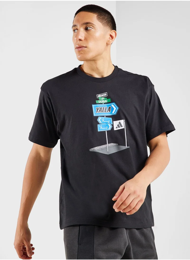 Adidas Dubai Signs Graphic T-Shirt