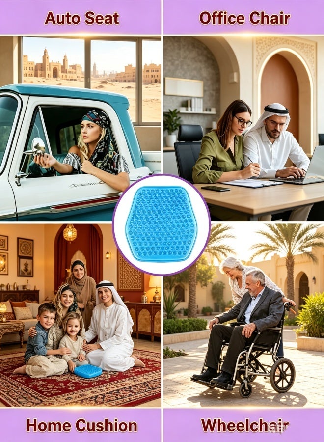وسادة مقعد سيارة جل مبردة، وسادة صيفية مريحة مانعة للانزلاق وقابلة للتنفس، تصميم رفيع للسيارات SUV والشاحنات والمكتب والكرسي المتحرك، هدية سفر مثالية - Image 4