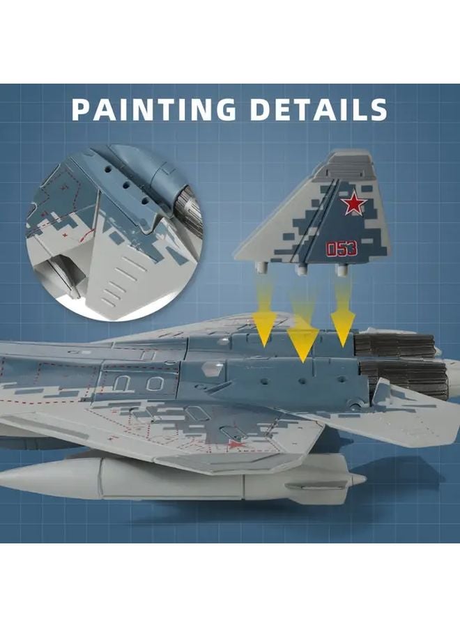 Su 57S Fighter Jet Assembly Model With Stand For Aviation Enthusiasts Military Collectors - Image 5