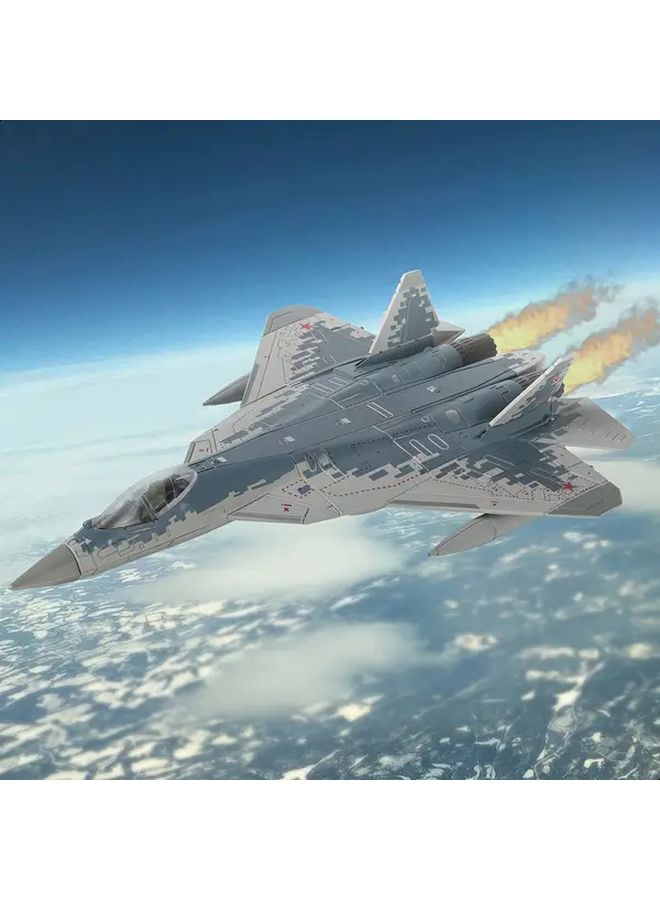 Su 57S Fighter Jet Assembly Model With Stand For Aviation Enthusiasts Military Collectors - Image 2