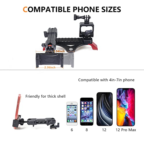 RERPRO Dash Phone Mount Picatinny Rail Holder for 2021 2022 2023 2024 2025 2026 New Ford Bronco 2/4 Door Interior Accessories, Dashboard Cell Phone with Action Camera Mounts for GoPro, 360° Adjustable - Image 3