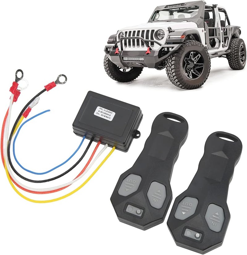 مجموعة التحكم عن بعد اللاسلكية العالمية للرافعة 12 فولت، مدى 75 قدمًا، مطاط ABS، جهازي تحكم عن بعد، جهاز استقبال واحد - Image 3