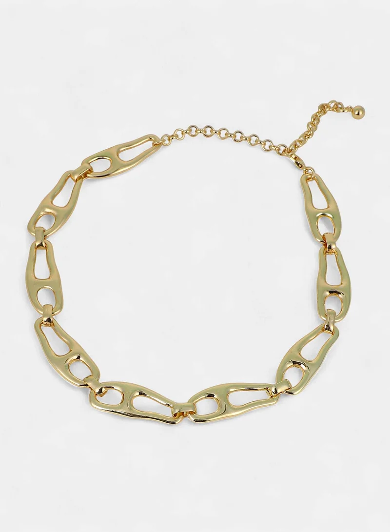 SOHI SOHI Women The Pavement-Link Chain Necklace | California  Colour | One-Size | Metallic Alloy Material | Lobster Clasp Closure | Necklace For Casual & Evening Wear